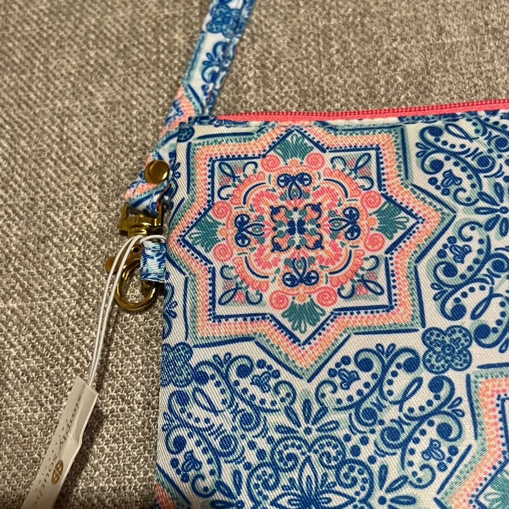 Simply Souther Phone Wristlet Moroccan Blue Pink White Design Fits Cell Phone - Picture 10 of 14